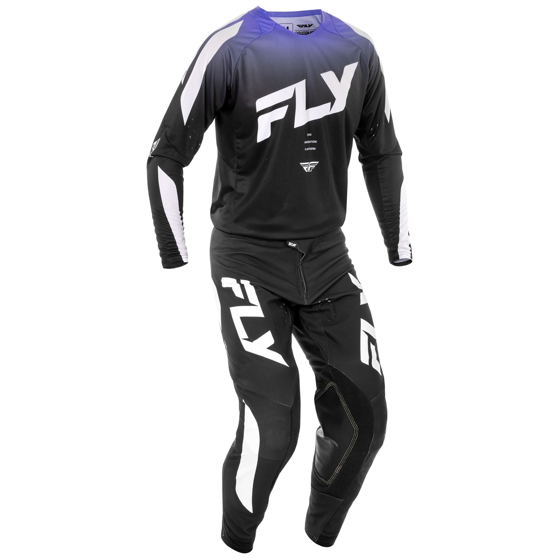 Fly Racing 2025 Motocross Combo Kit Evolution DST Black White Purple